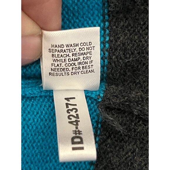 Express Women S Striped Sweater Dress Mini Blue/Black Nylon/Rayon/Wool Pockets - Picture 13 of 16